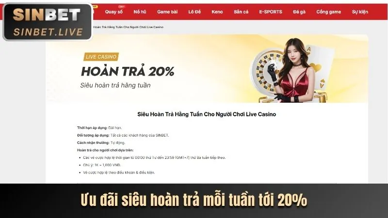 Chương trình hoàn trả hàng tuần k8200